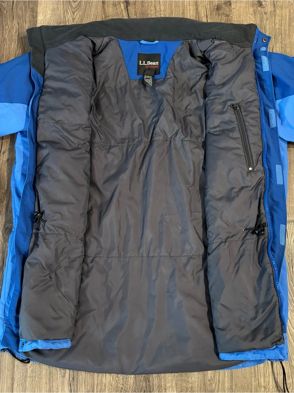 L.L. Bean Outdoors Blue Parka w/ Pop Out Hood Mens size XL Tall ISSUE